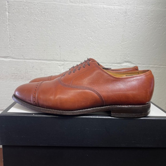 Allen Edmonds Byron 2034 Brown Leather Cap Toe Oxford Dress Shoes Men's 11 D - Picture 4 of 14